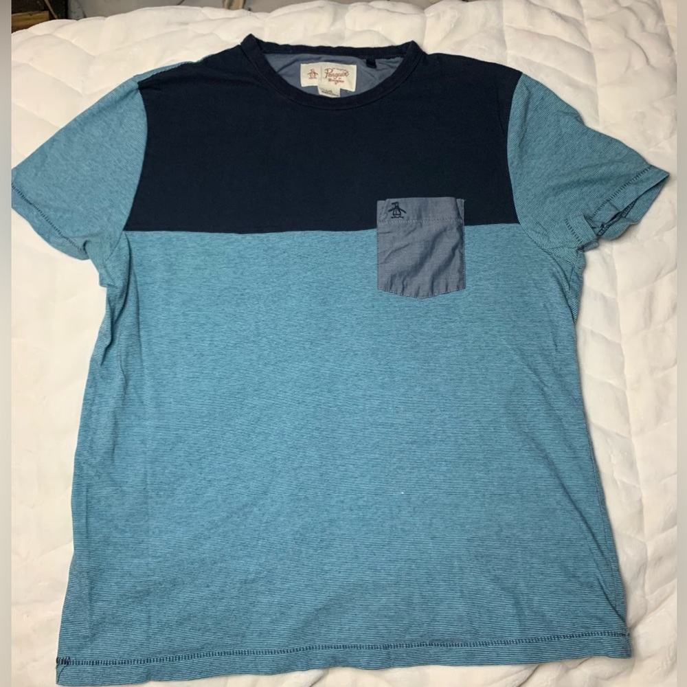 Original Penguin by Munsingwear L Men T-Shirt w/ Pocket, Blue